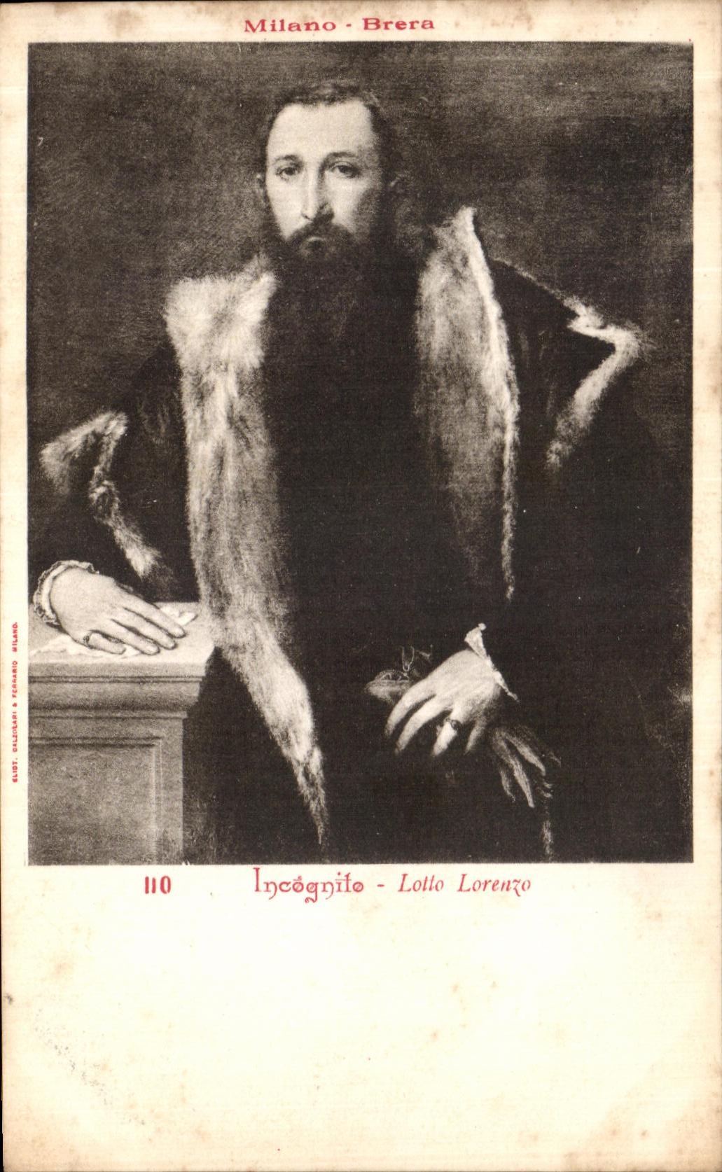 VINTAGE POSTCARD Milano Brera Incognito Lorenzo Burbot