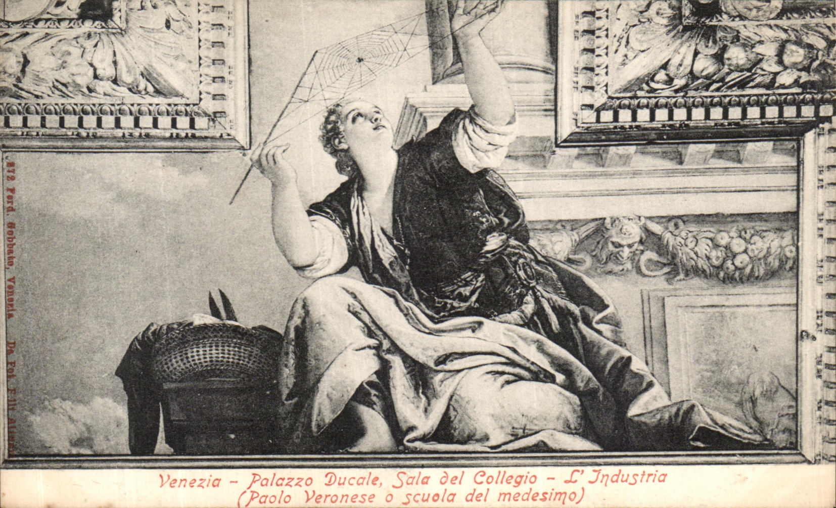 VINTAGE POSTCARD Venezia palazzo Ducale Salted LED Collegia L industria Veronese