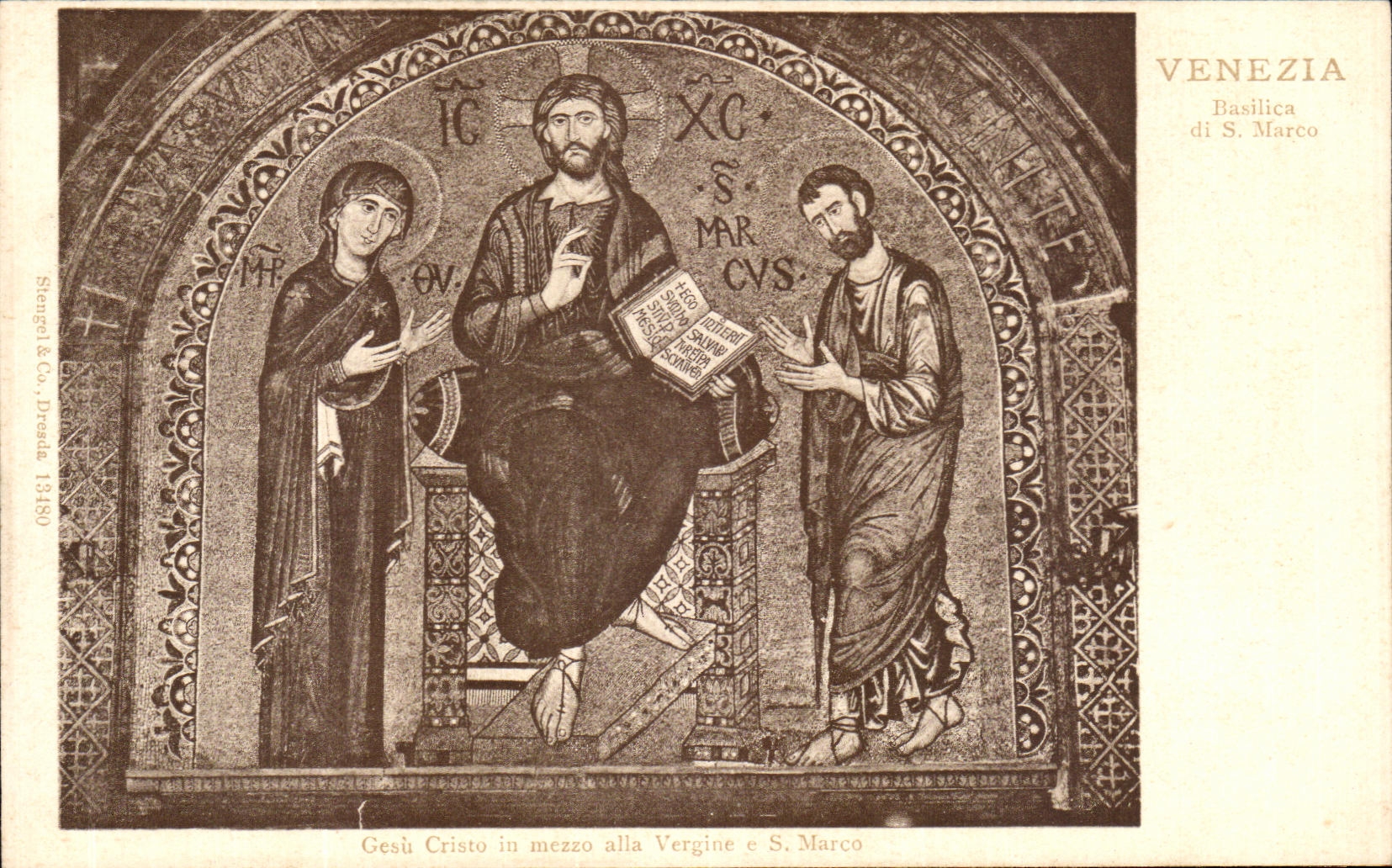 VINTAGE POSTCARD Venezia Basilica di S Marco Gestu Cristo