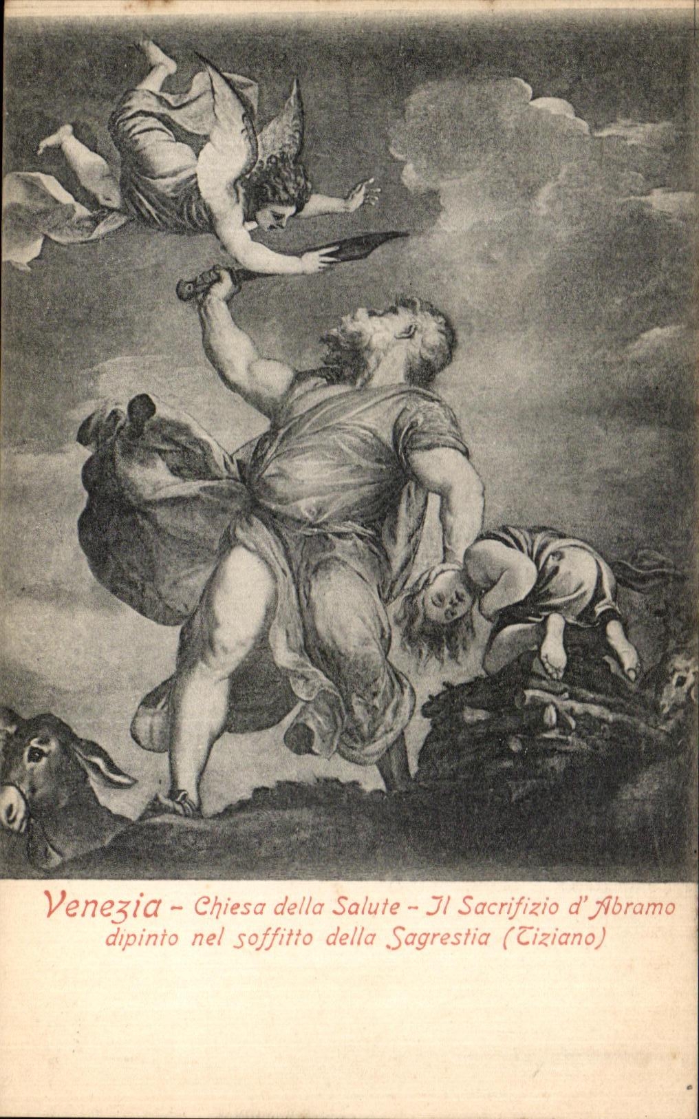 VINTAGE POSTCARD Venezia Chiesa dellesa Salute It Sacrifizio D Abramo