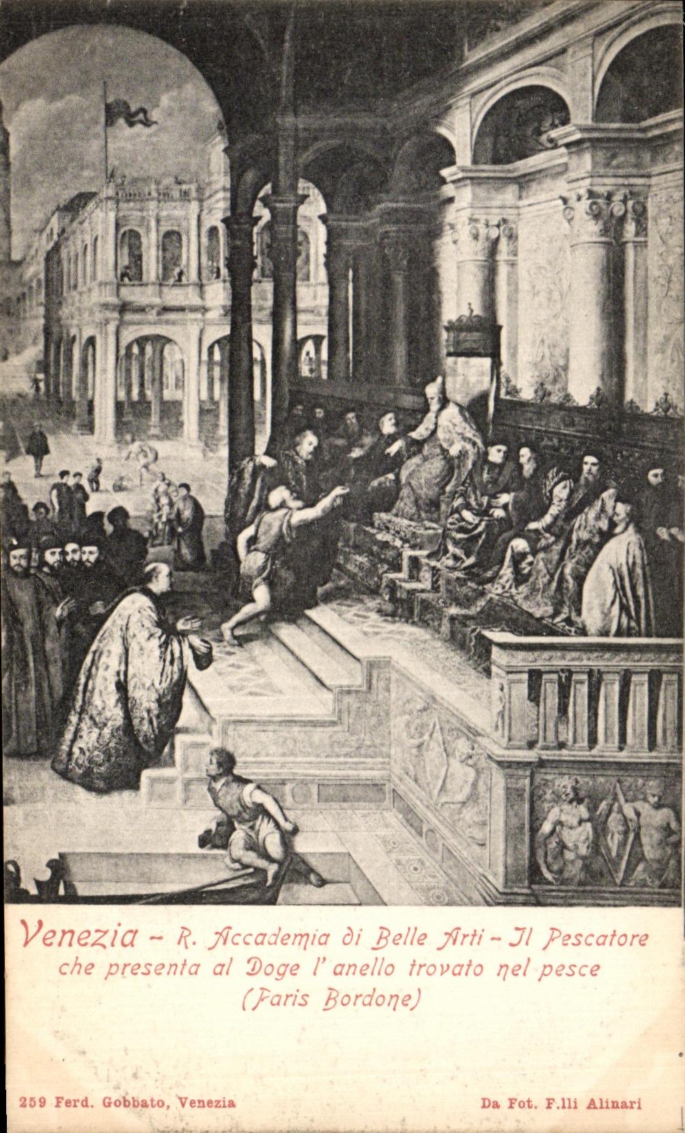 VINTAGE POSTCARD Veneiza Accademia Di Belle Arti It Pescatore