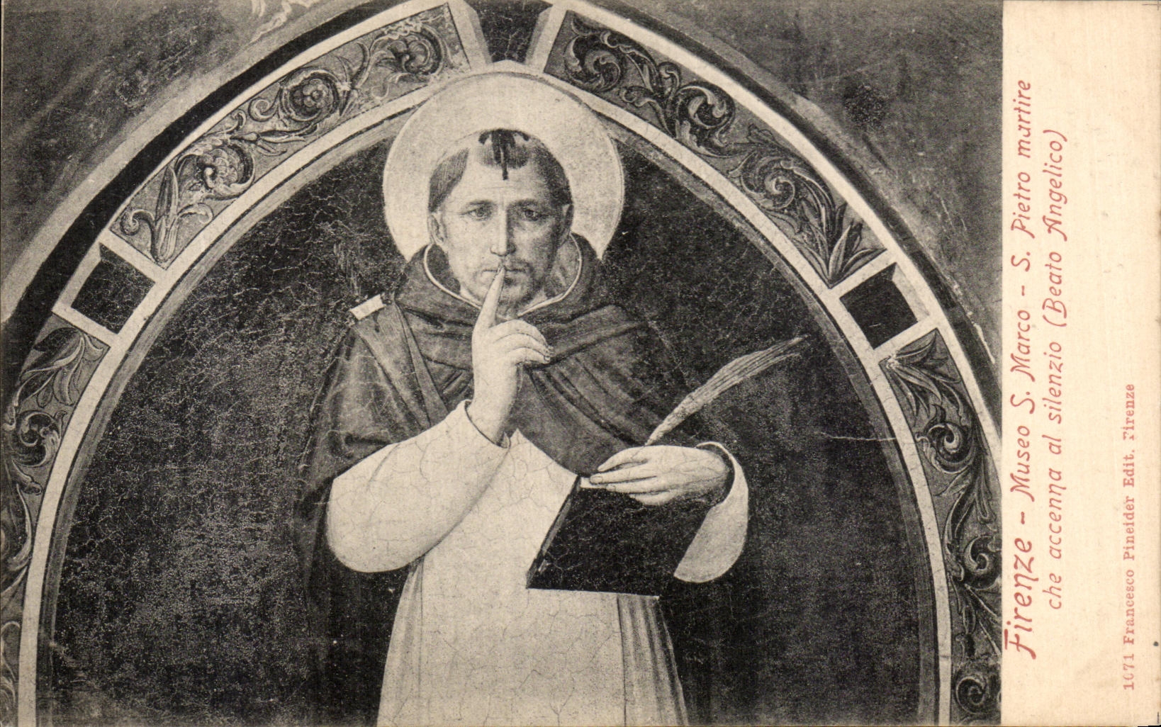 Silenzio del Al del accenna del che del martire del museo S Marco S Pedro S Pedro de Firenze de la POSTAL de la VENDIMIA