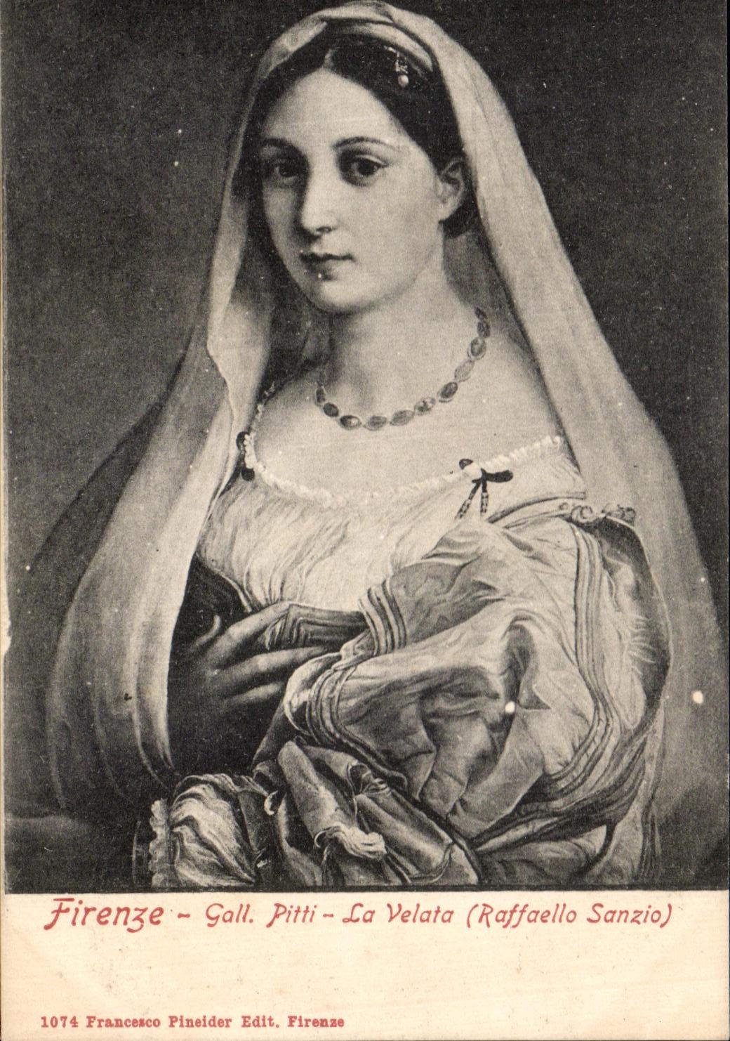 Sanzio de Pitti Velata Raffaello de la rozadura de Firenze de la POSTAL de la VENDIMIA