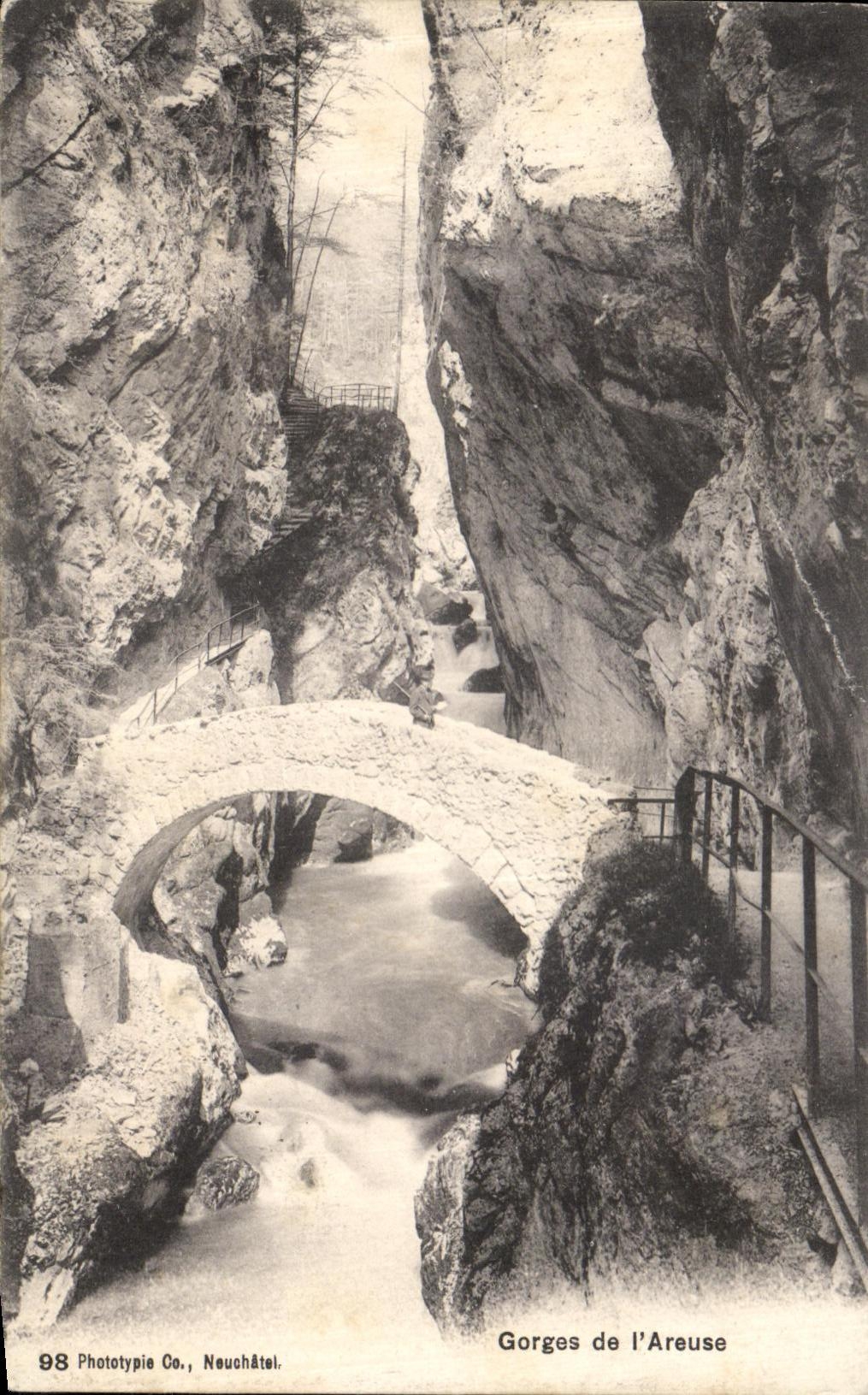VINTAGE POSTCARD Falls of L Areuse