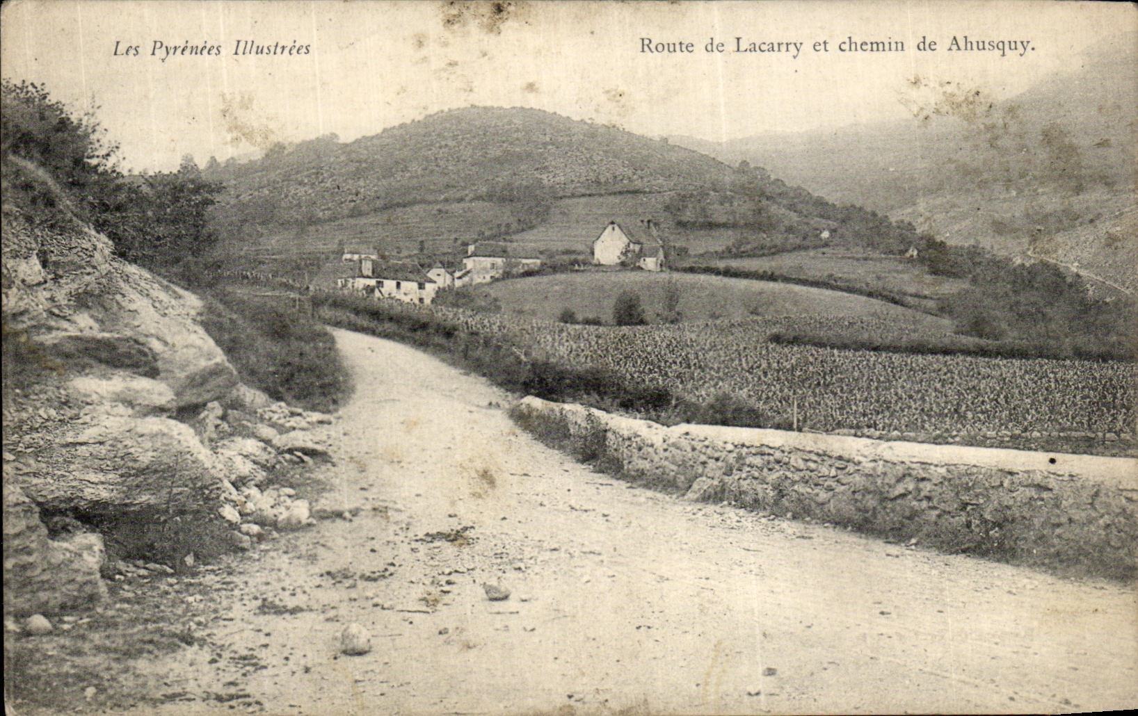 VINTAGE POSTCARD Road De Lacarry and Chemin of Ahusquy