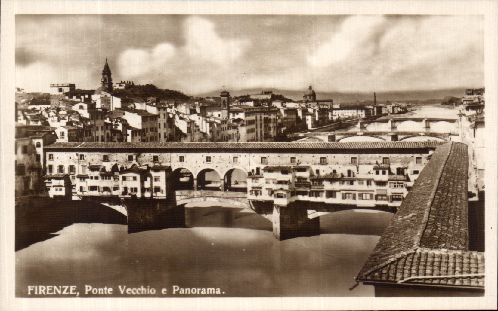 Pez gordo Vecchio Pnorama de Firenze de la POSTAL de la VENDIMIA