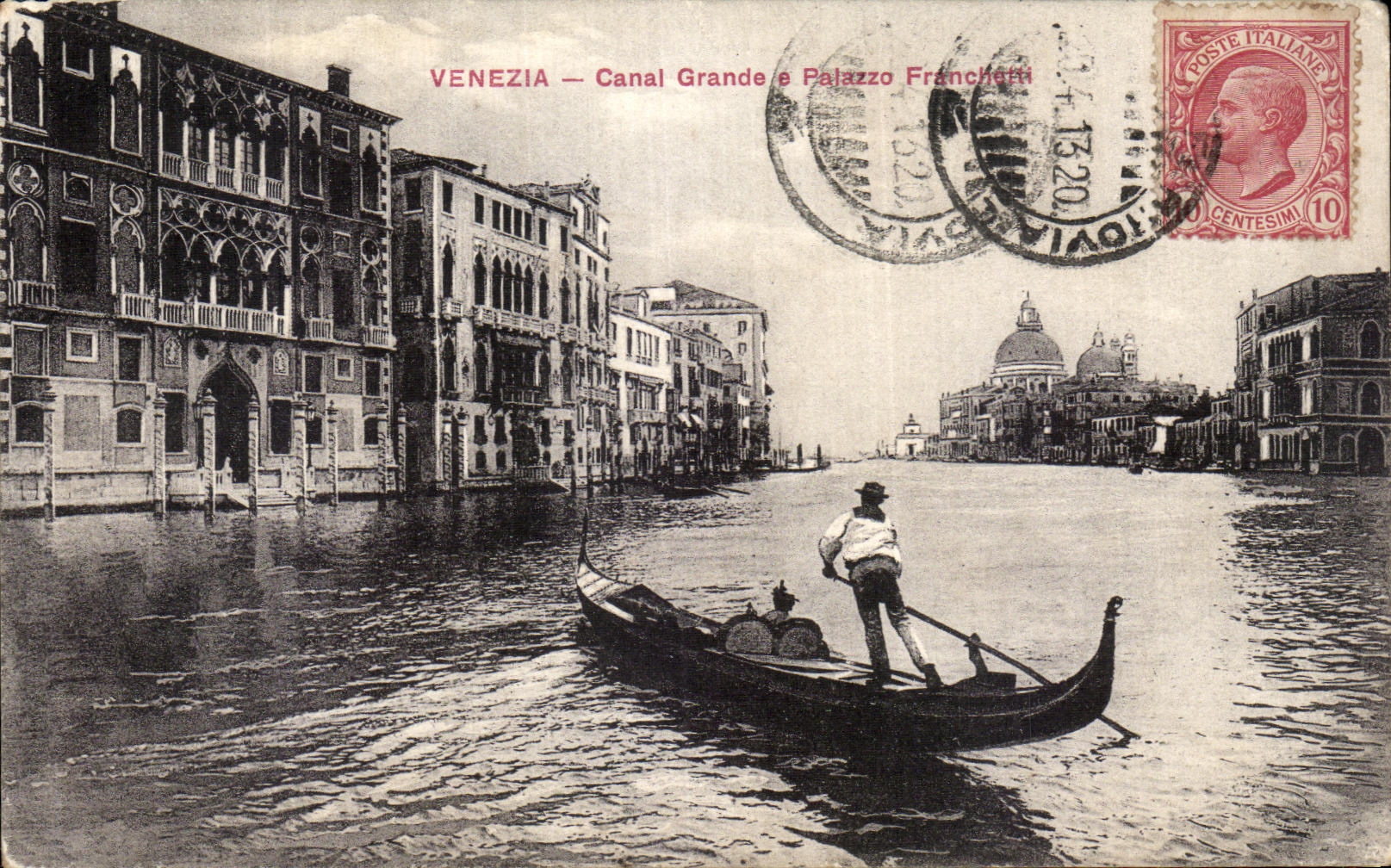 VINTAGE POSTCARD Venezia Canal Large E Palazzo