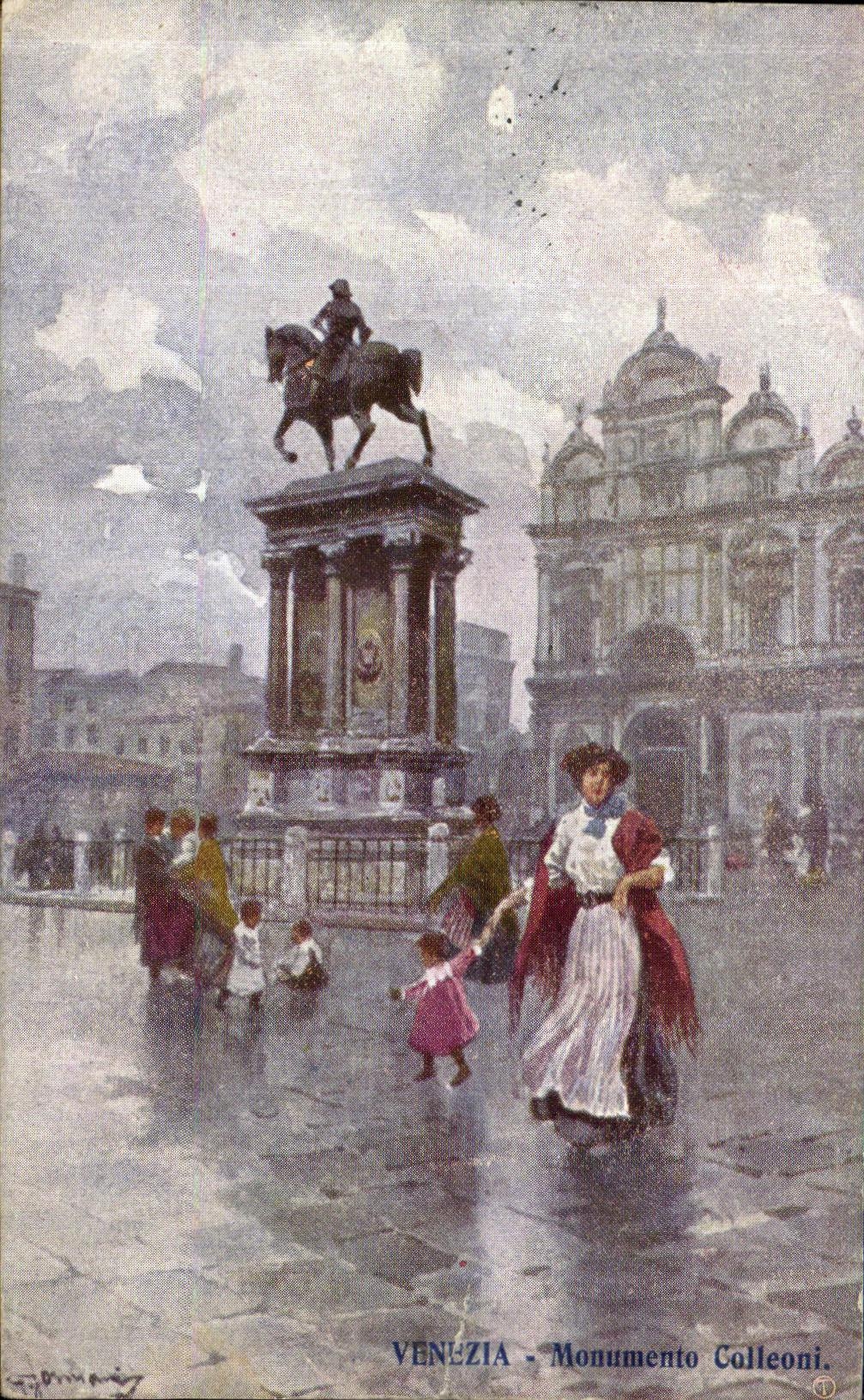 VINTAGE POSTCARD Venezia Monumento Colleoni