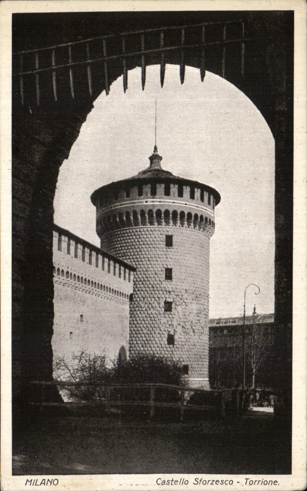 POSTAL Milano Castello Sforzesco Torrione de la VENDIMIA