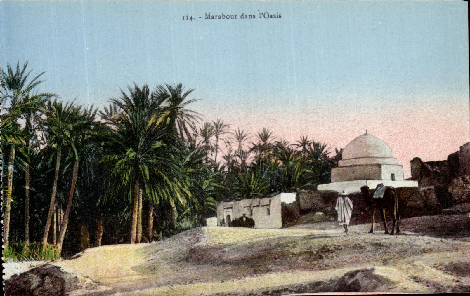 VINTAGE POSTCARD Marabout in L Oasis