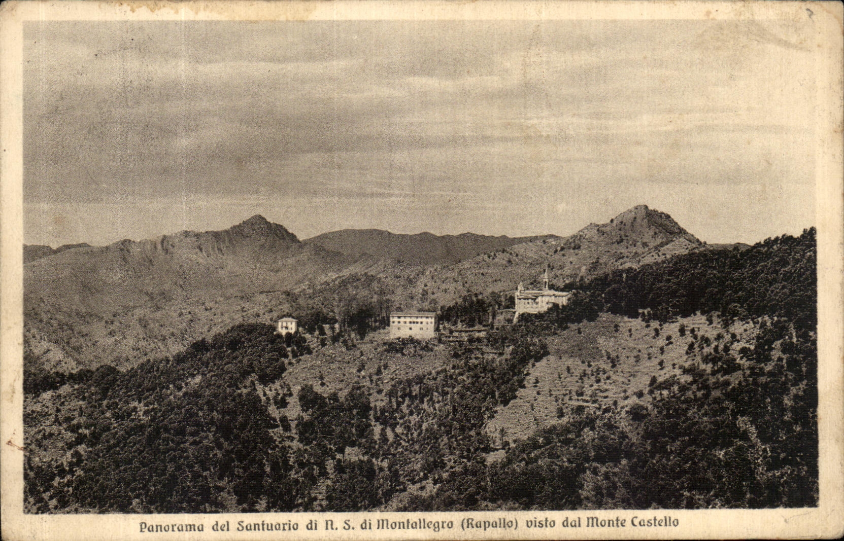 El visto dal del NS di Montallegra de los di de Panoroma del Santuorio de la POSTAL de la VENDIMIA monta Castello