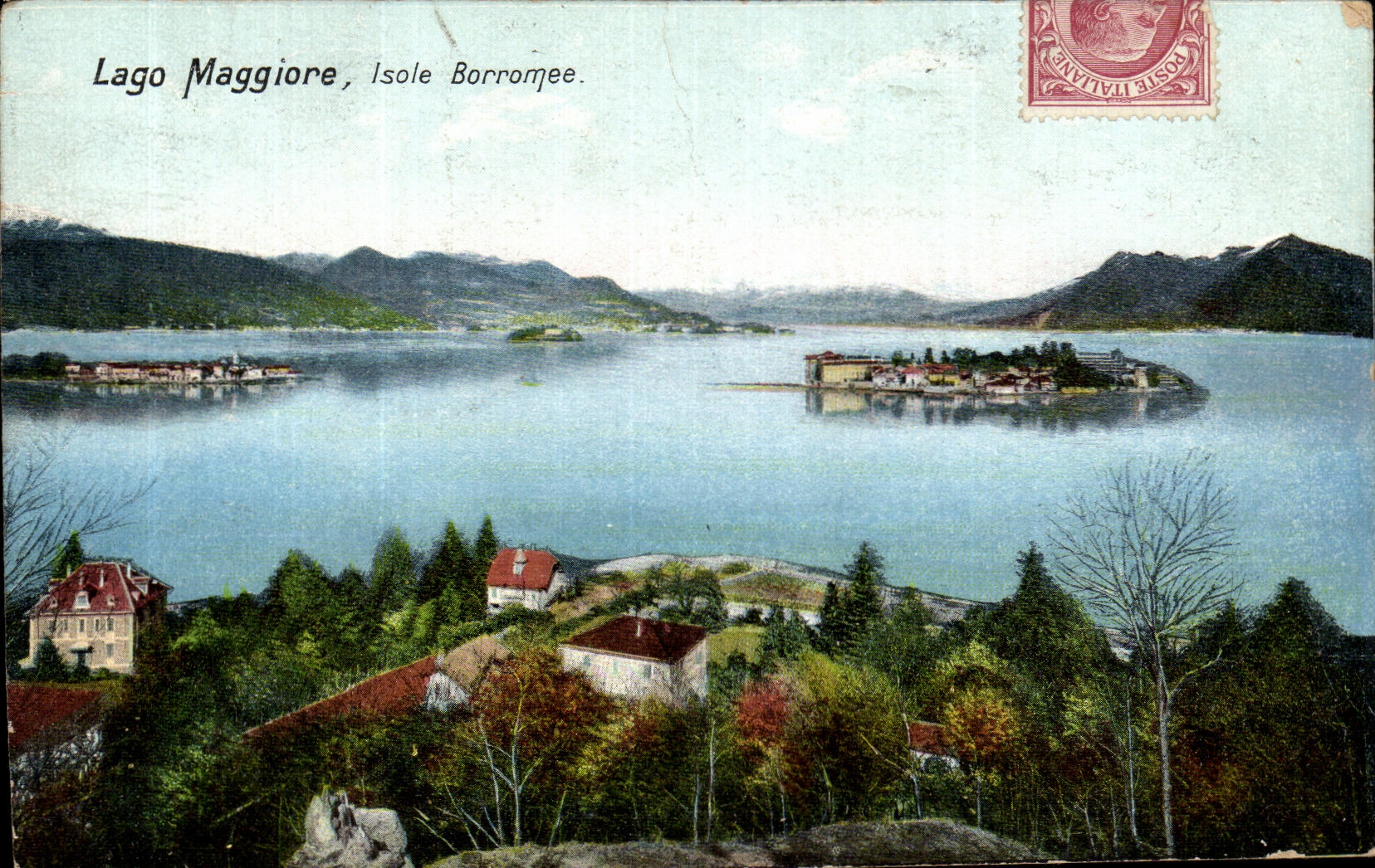La POSTAL Lago Maggiore de la VENDIMIA aisla Borromee