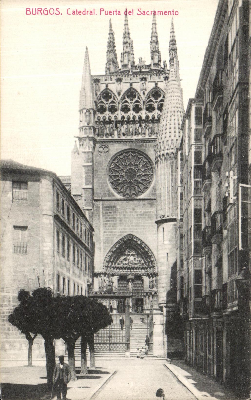 VINTAGE POSTCARD Burgos Catedral Puerta LED Sacramento