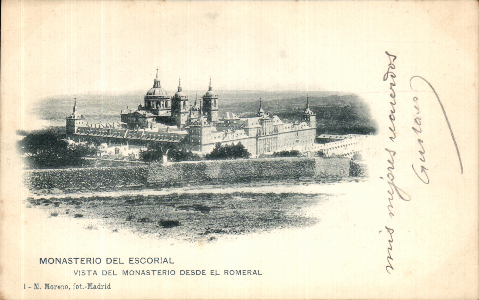 EL Romeral de Monasterio Del Escorial Vista Del Monasterio Desde de la POSTAL de la VENDIMIA