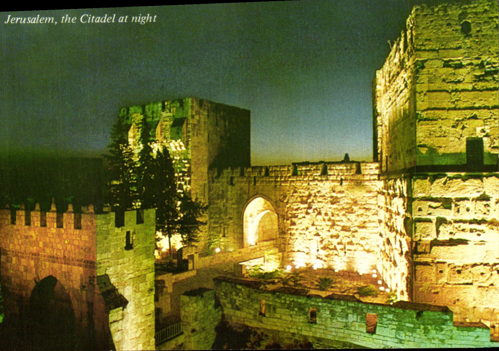 MODERN CARD Jerusalem The Citadel At Night