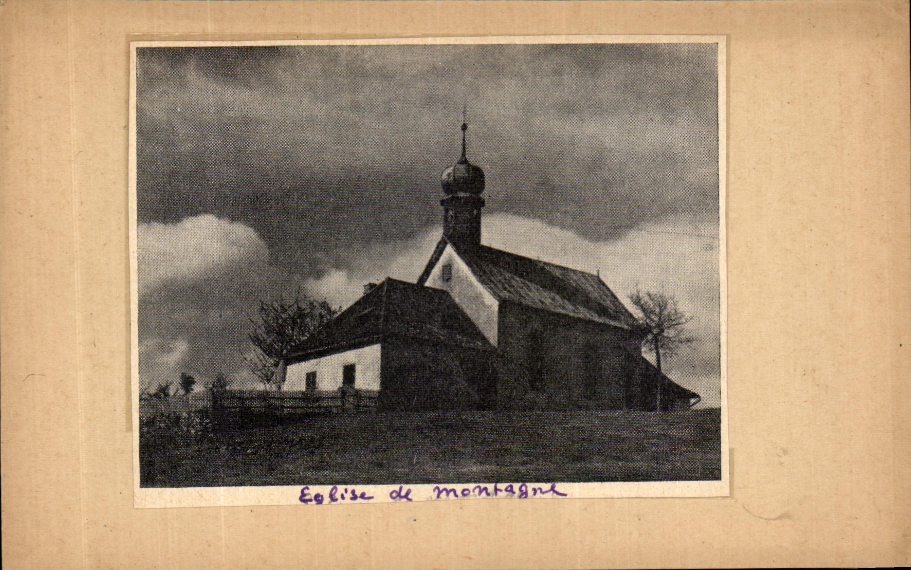VINTAGE POSTCARD Church of mountain