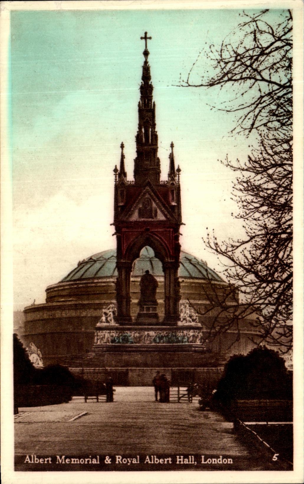 VINTAGE POSTCARD Albert Royal Memorial Albert Hall London