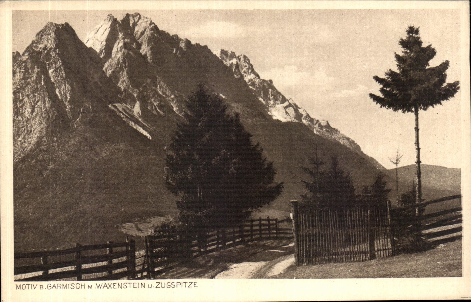 VINTAGE POSTCARD Motiv B Garmisch Mr  Waxwnstein U Zugespitze