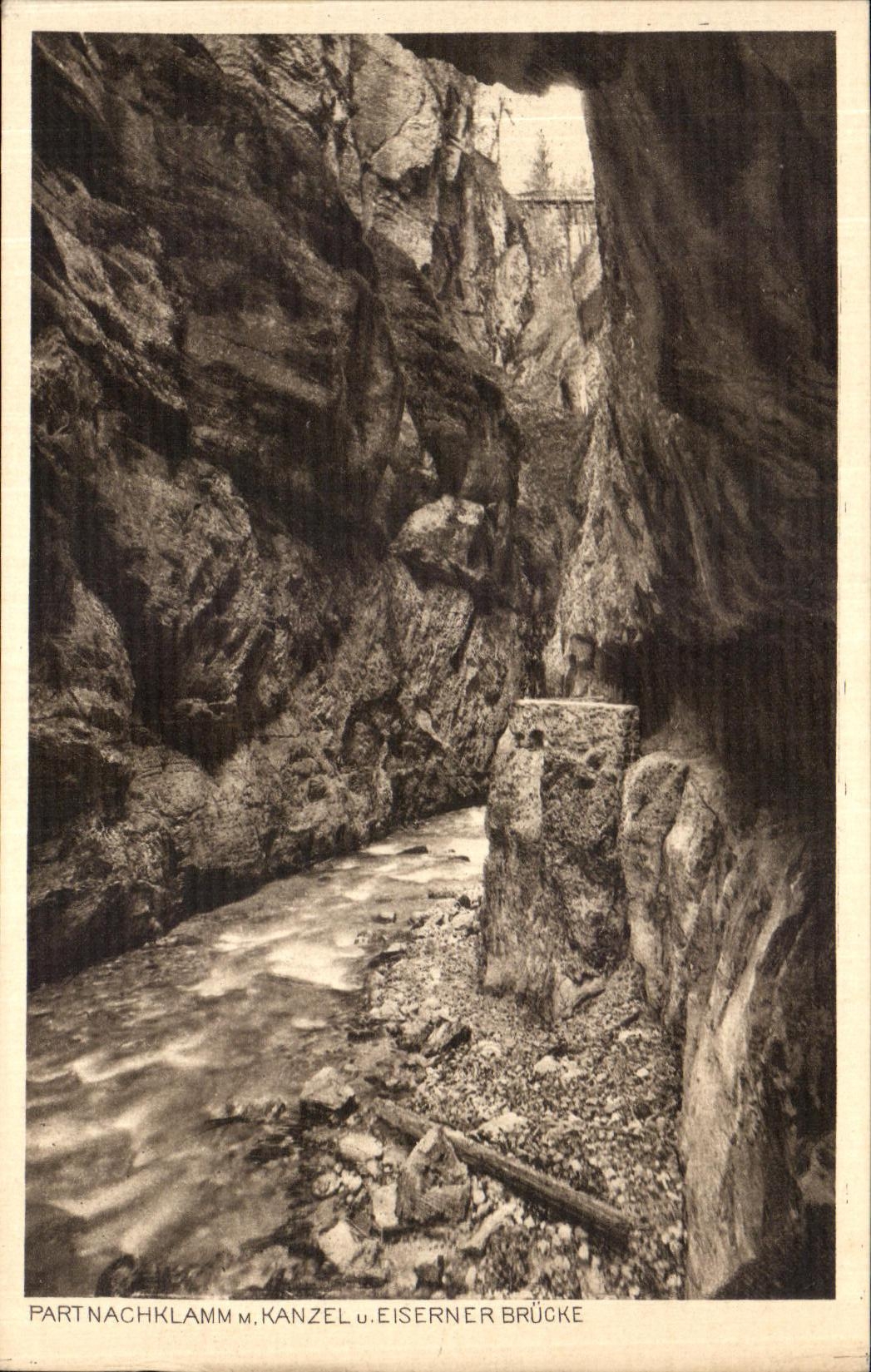 VINTAGE POSTCARD Partnachklamm Mr  Kanzel U Eiserner Brucke