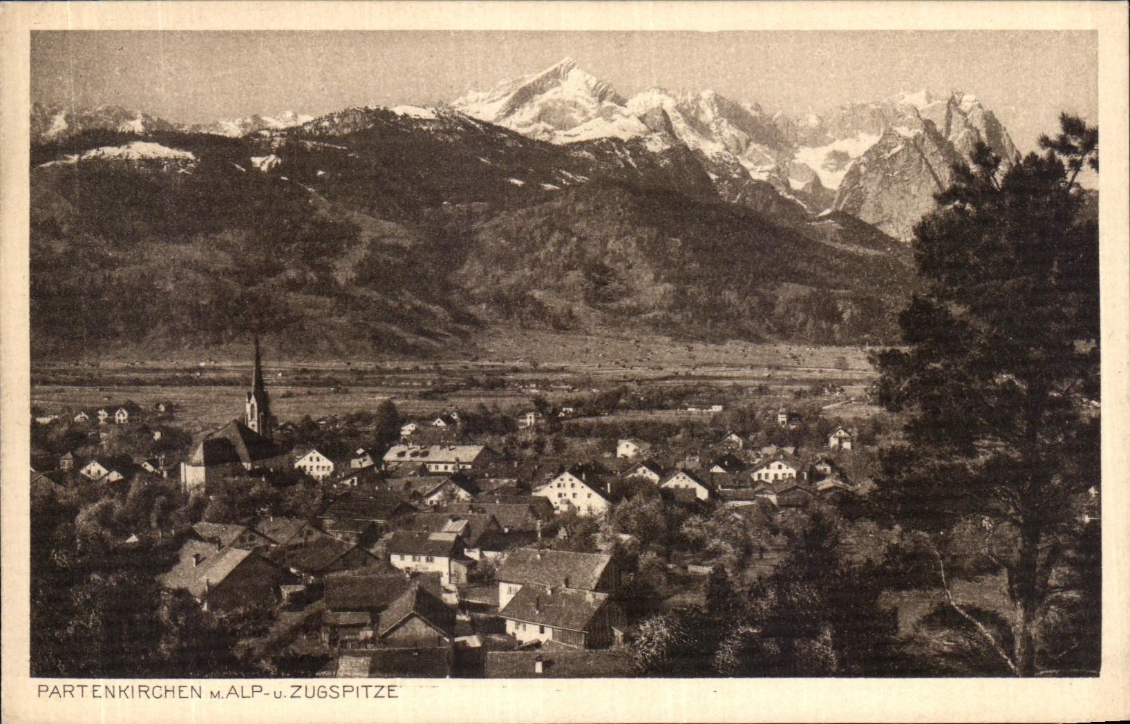 VINTAGE POSTCARD Partenkirchen Mr  Alp U Azugspitze