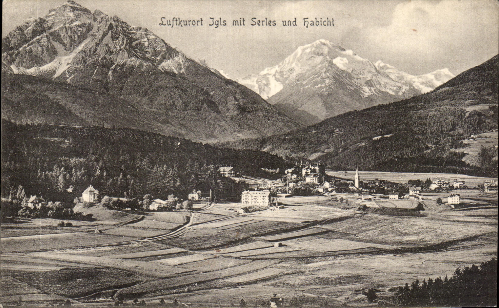 VINTAGE POSTCARD Luftkurort jgls put Serles und Habicht