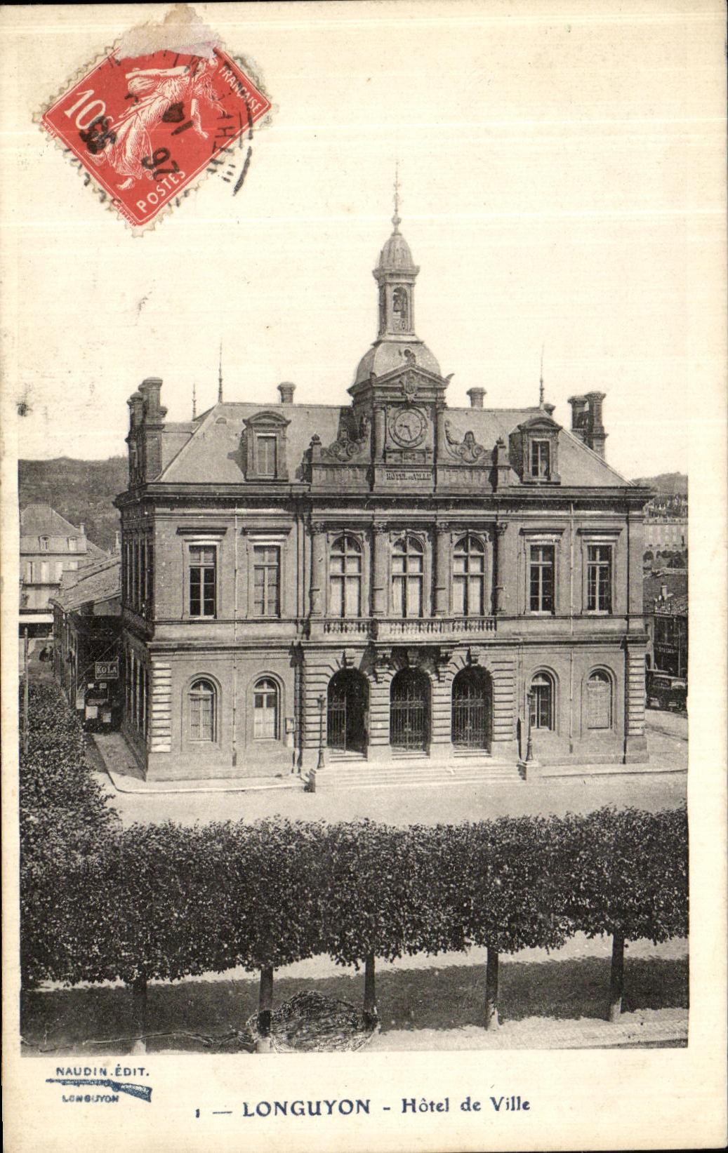 VINTAGE POSTCARD Longuyon Town hall