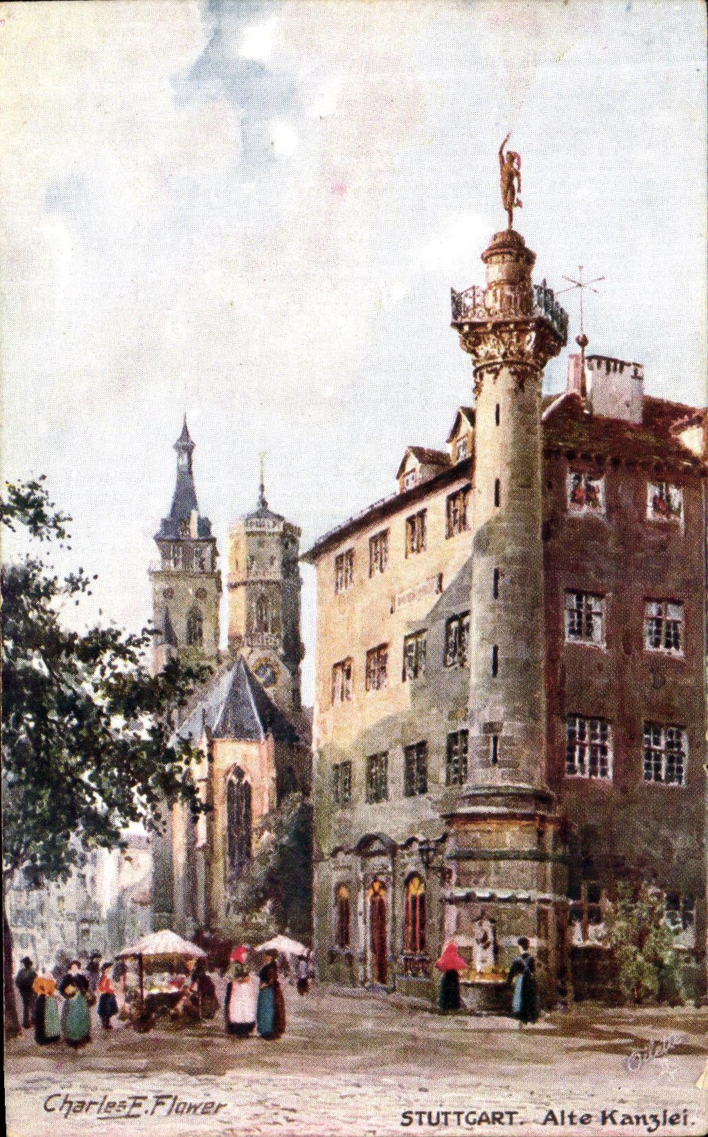 VINTAGE POSTCARD Stuttgart Alte Kanzlei
