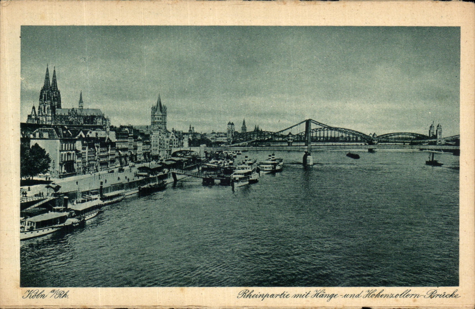 CPA Koln Of Rh Rheinpartie unit Hange und Hohenzollern Brucke