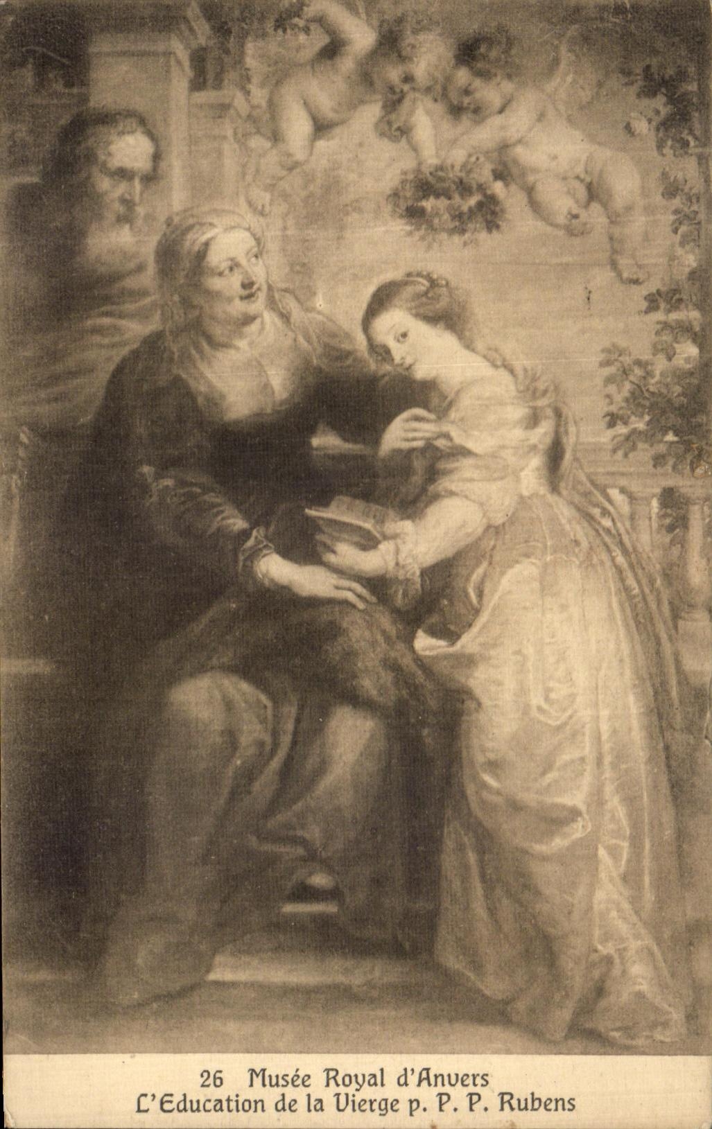 Museo real D Amberes L educacion de la POSTAL de la VENDIMIA de la Virgen de Rubens