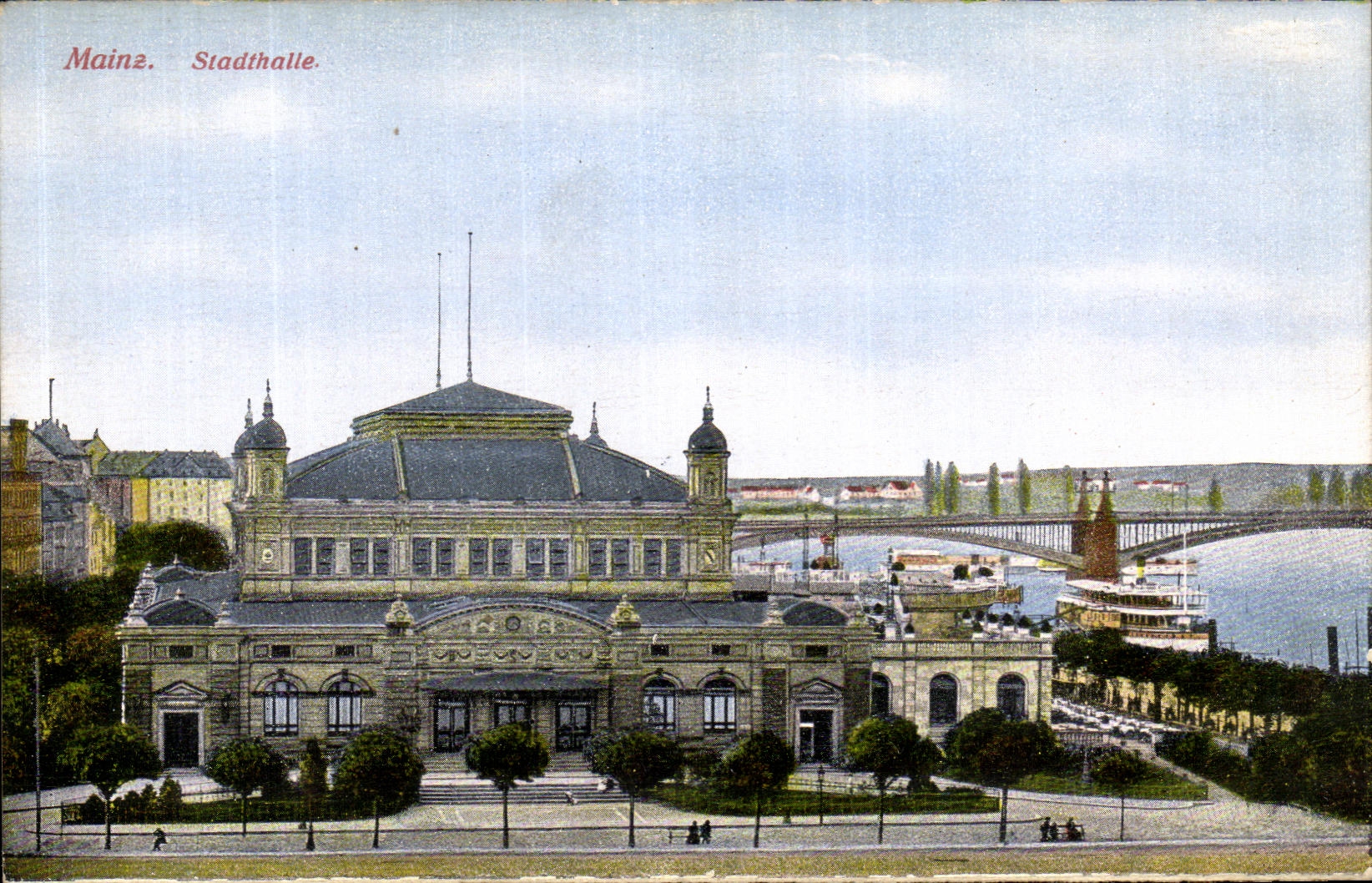 POSTAL Maguncia Stadthalle de la VENDIMIA