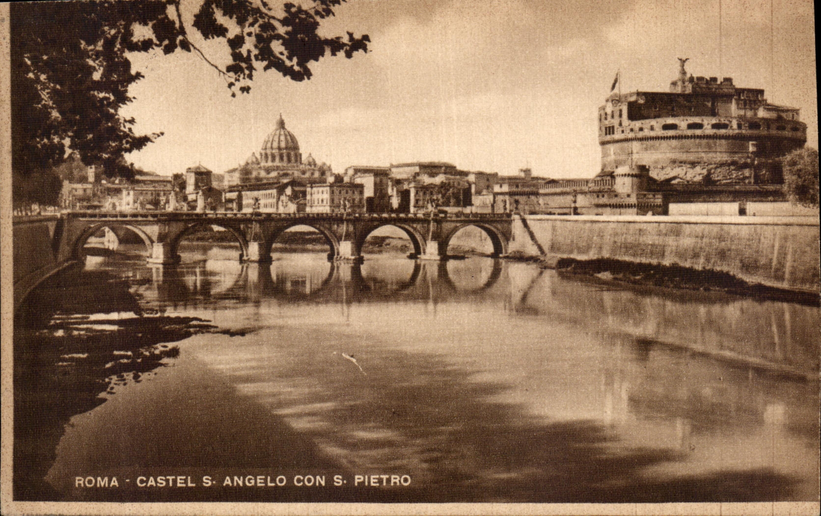 CPA Roma Castel S Angelo Con S Pietro