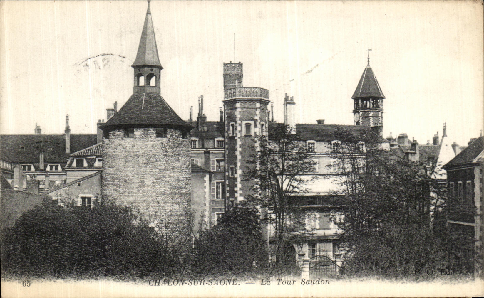 VINTAGE POSTCARD Trawl net On the Saone the Saudon Tower