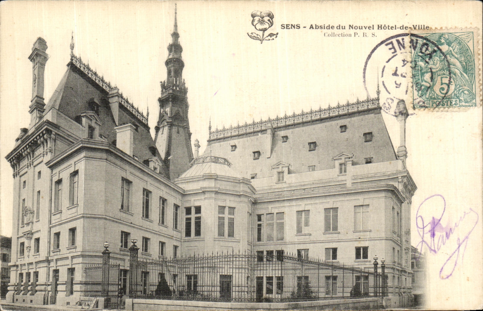 CPA Sens Abside du Nouvel Hotel de Ville