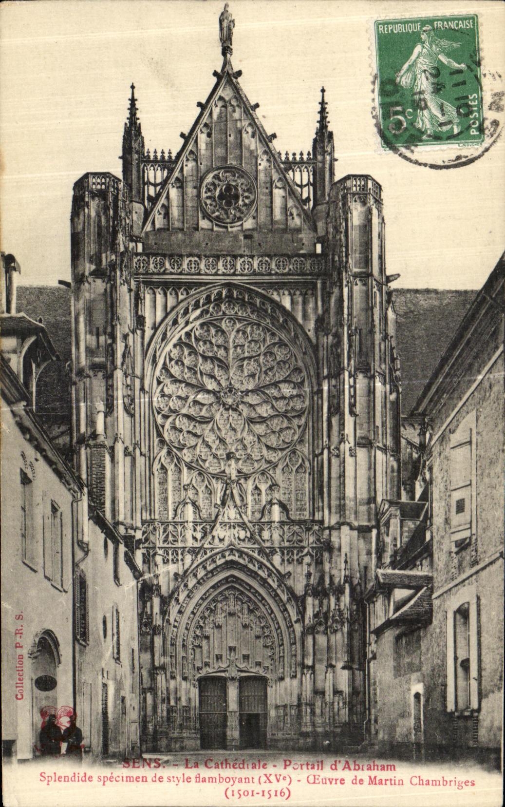 CPA Sens La Cathedrale Portail d Abraham