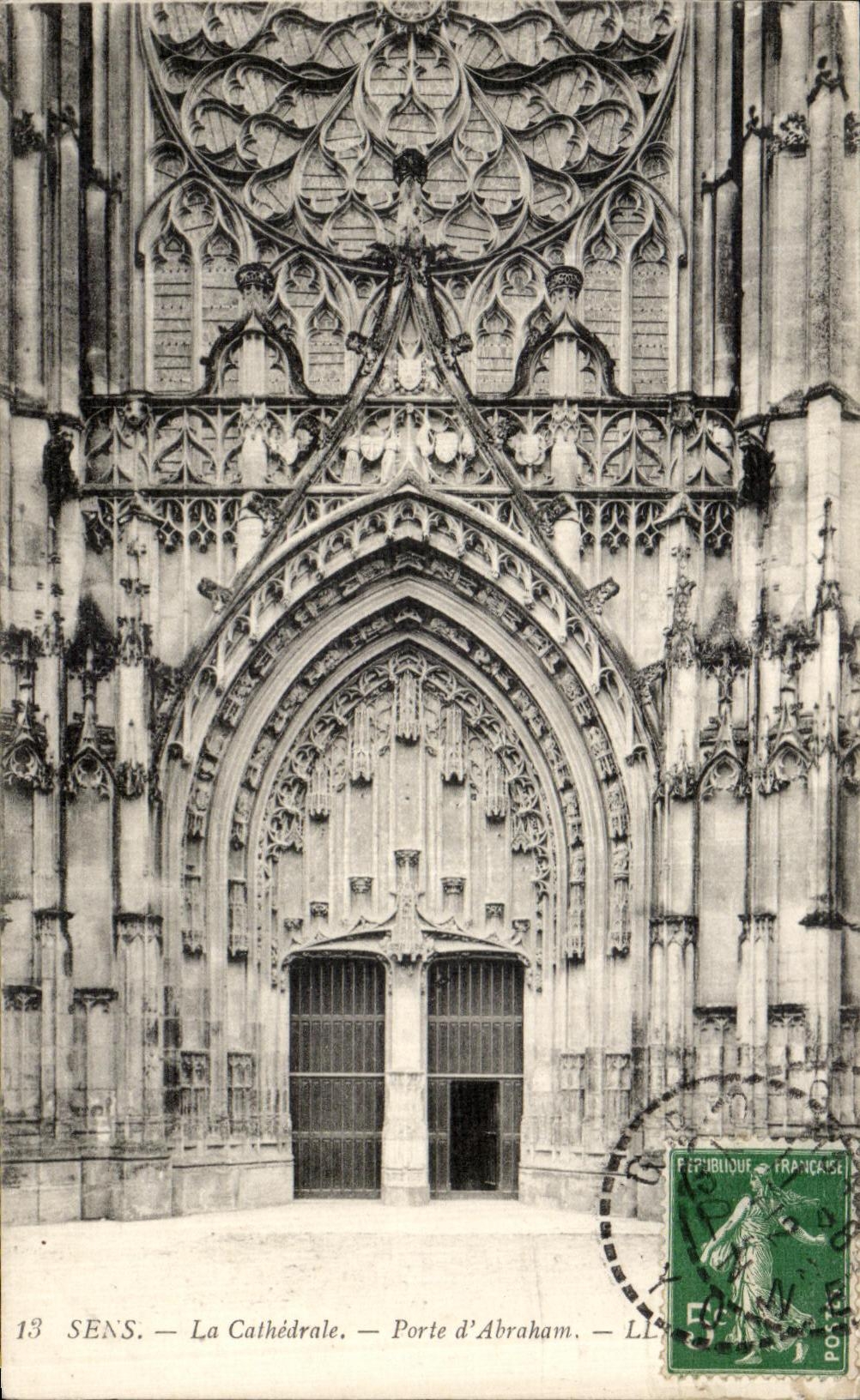CPA Sens La Cathedrale Porte d Abraham
