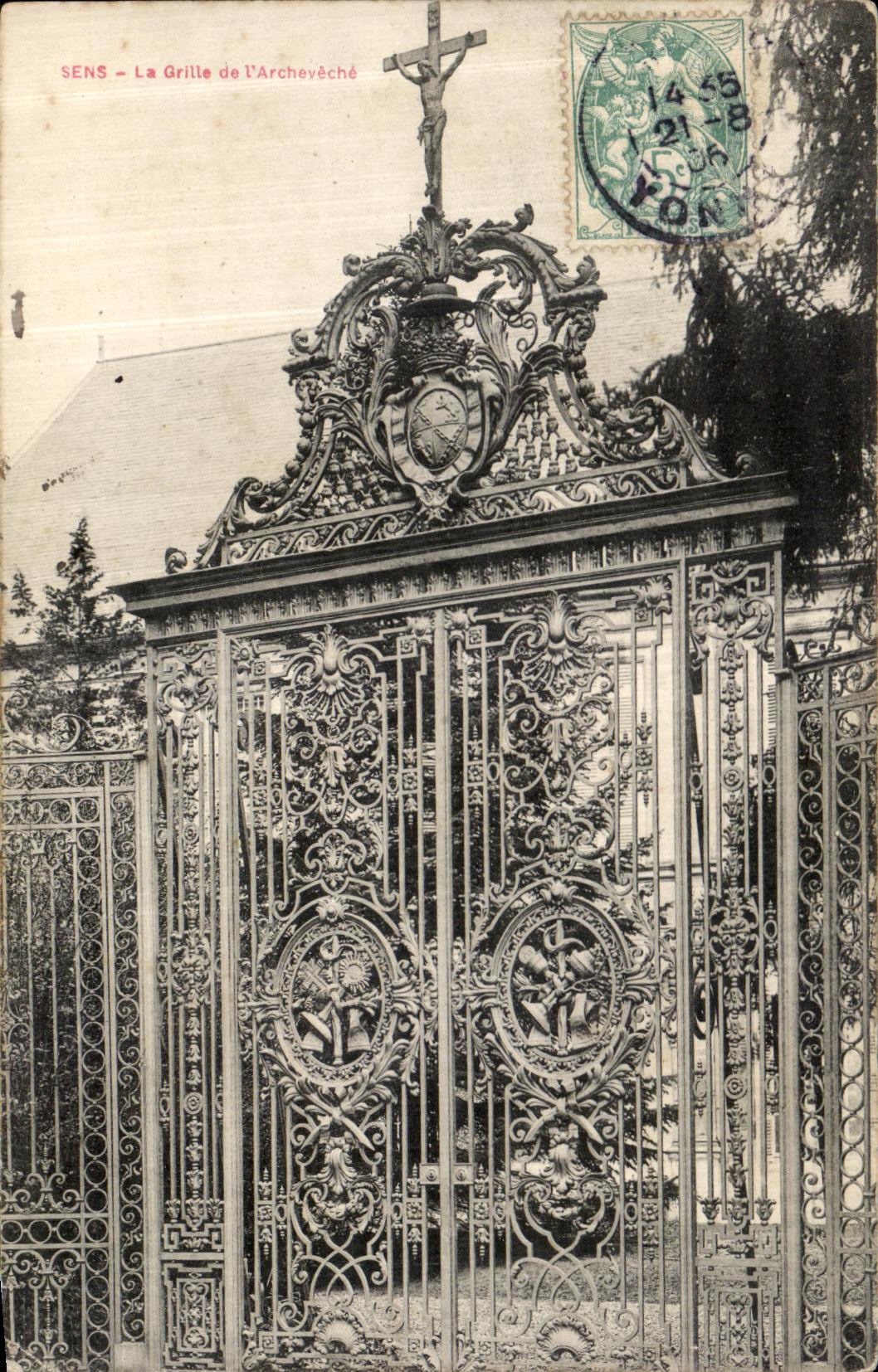 CPA Sens La Grille de L Archeveche