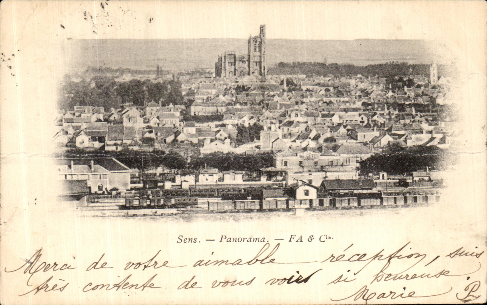 CPA Sens Panorama Train