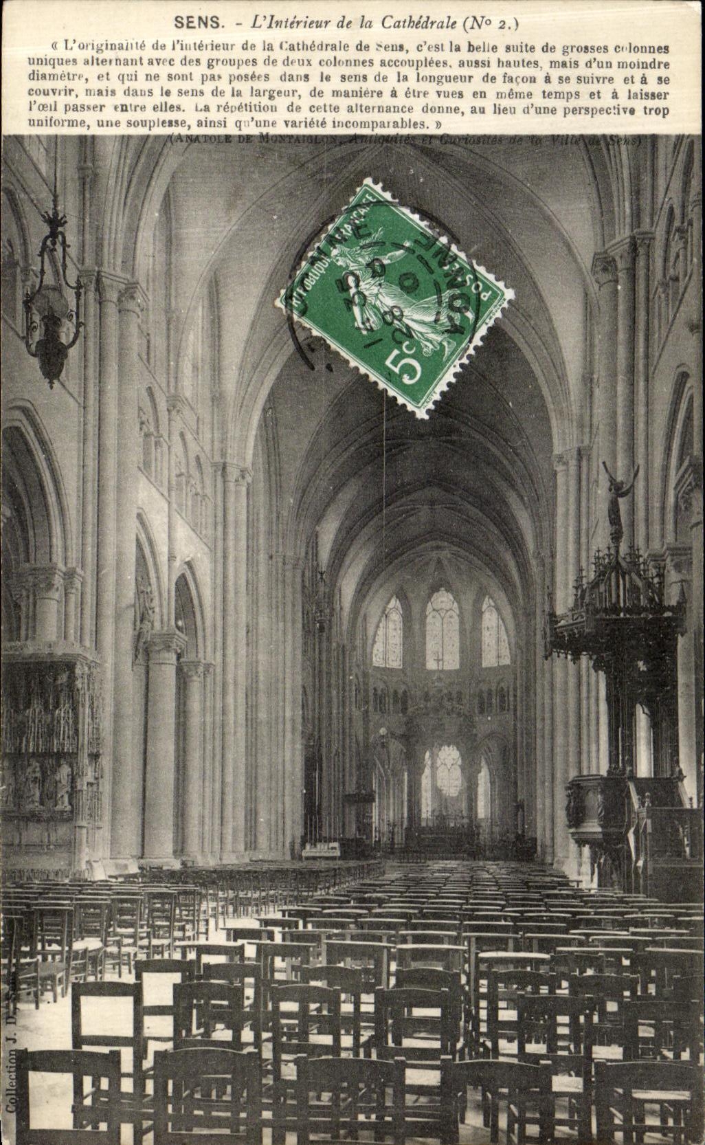 CPA Sens L Inerieur de la cathedrale
