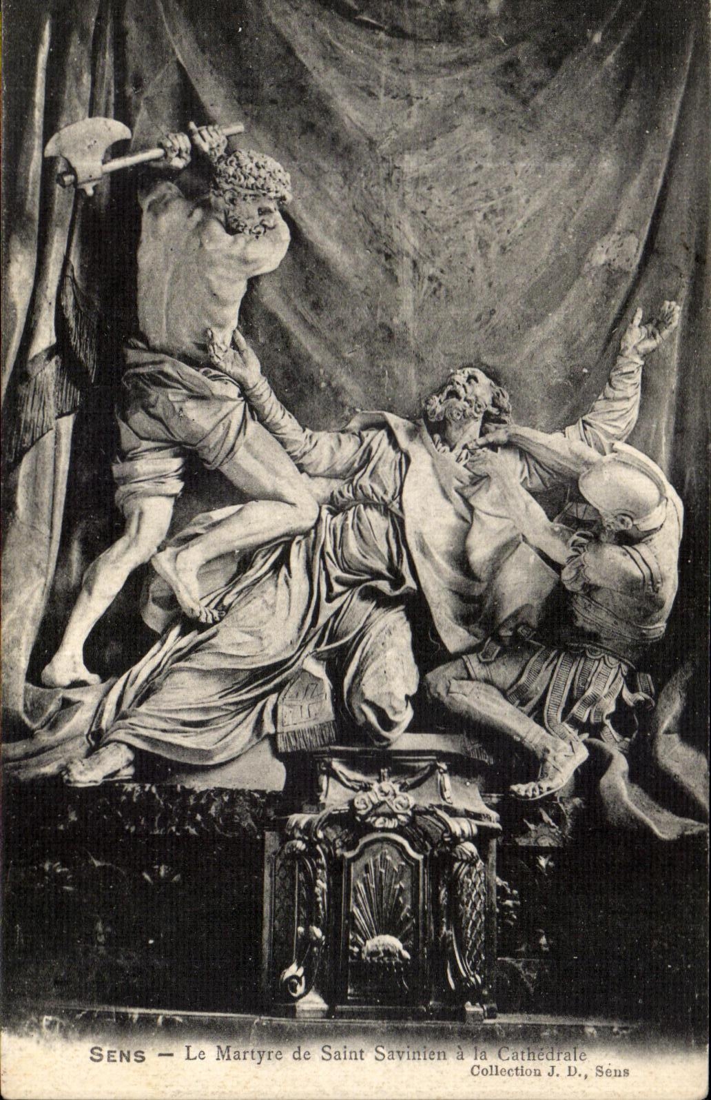 CPA Sens Le Martyre de Saint Savinien a La Cathedrale