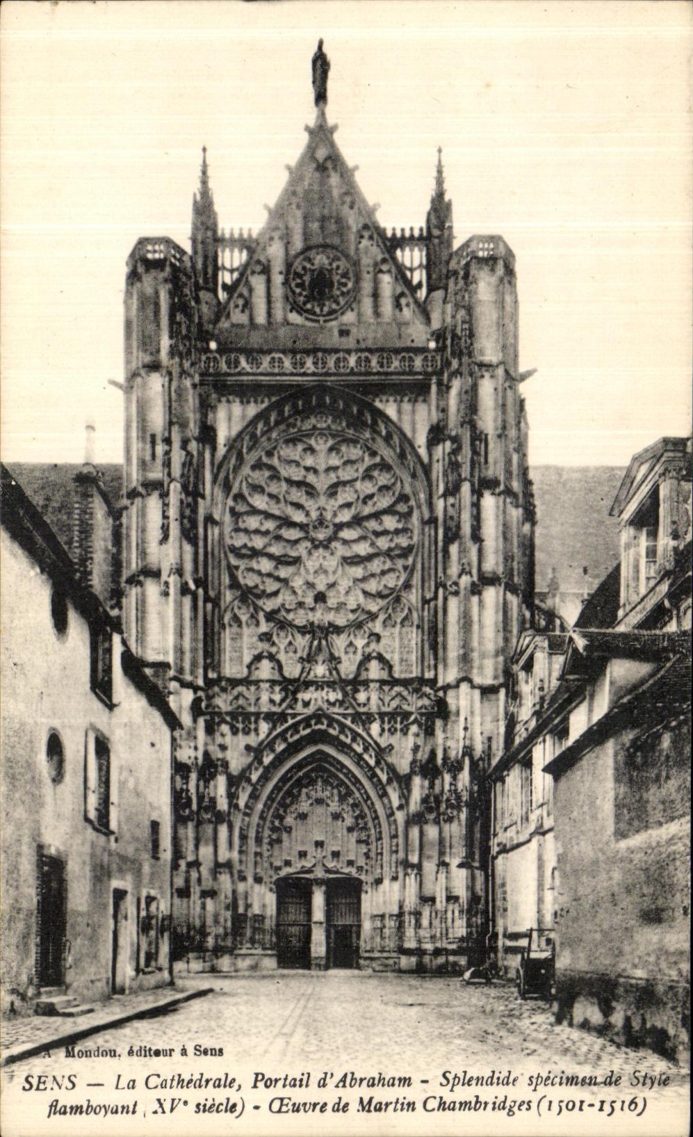 CPA Sens La Cathedrale Portail d Abraham