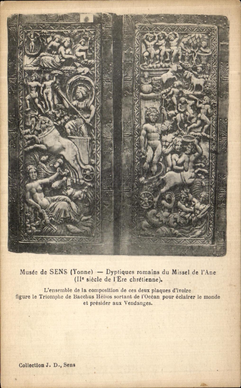 CPA Sens Musee Dryptiques romains du Missel de l ane