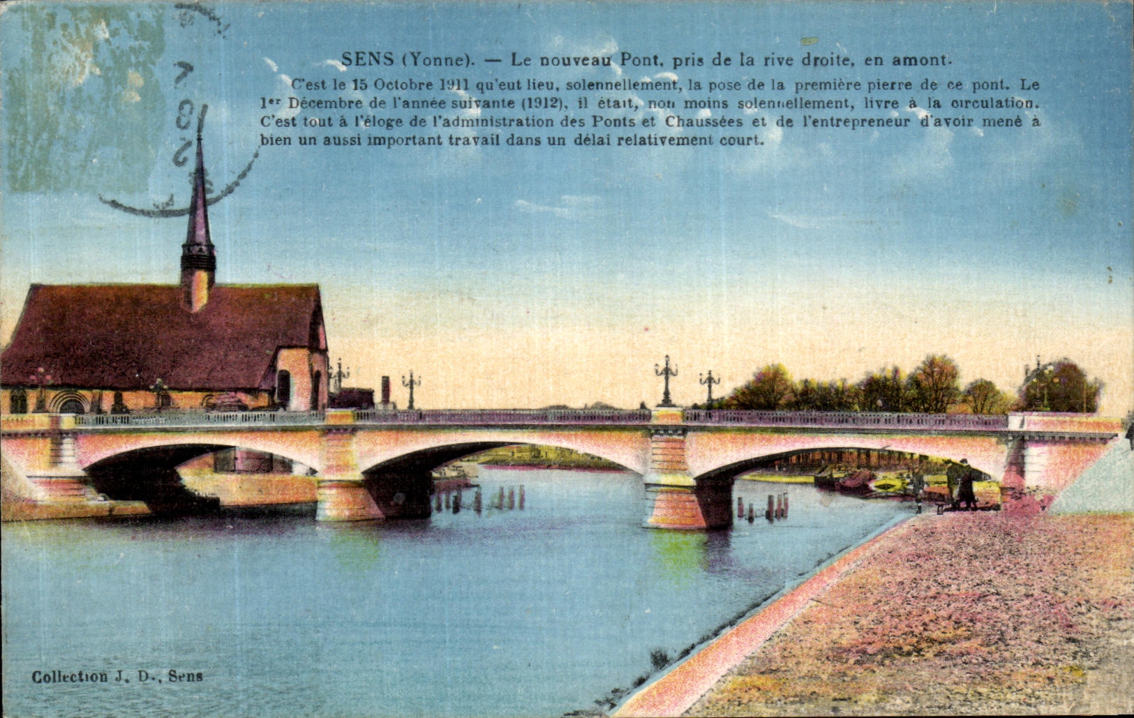 CPA Sens Yonne Le nouveau Pont