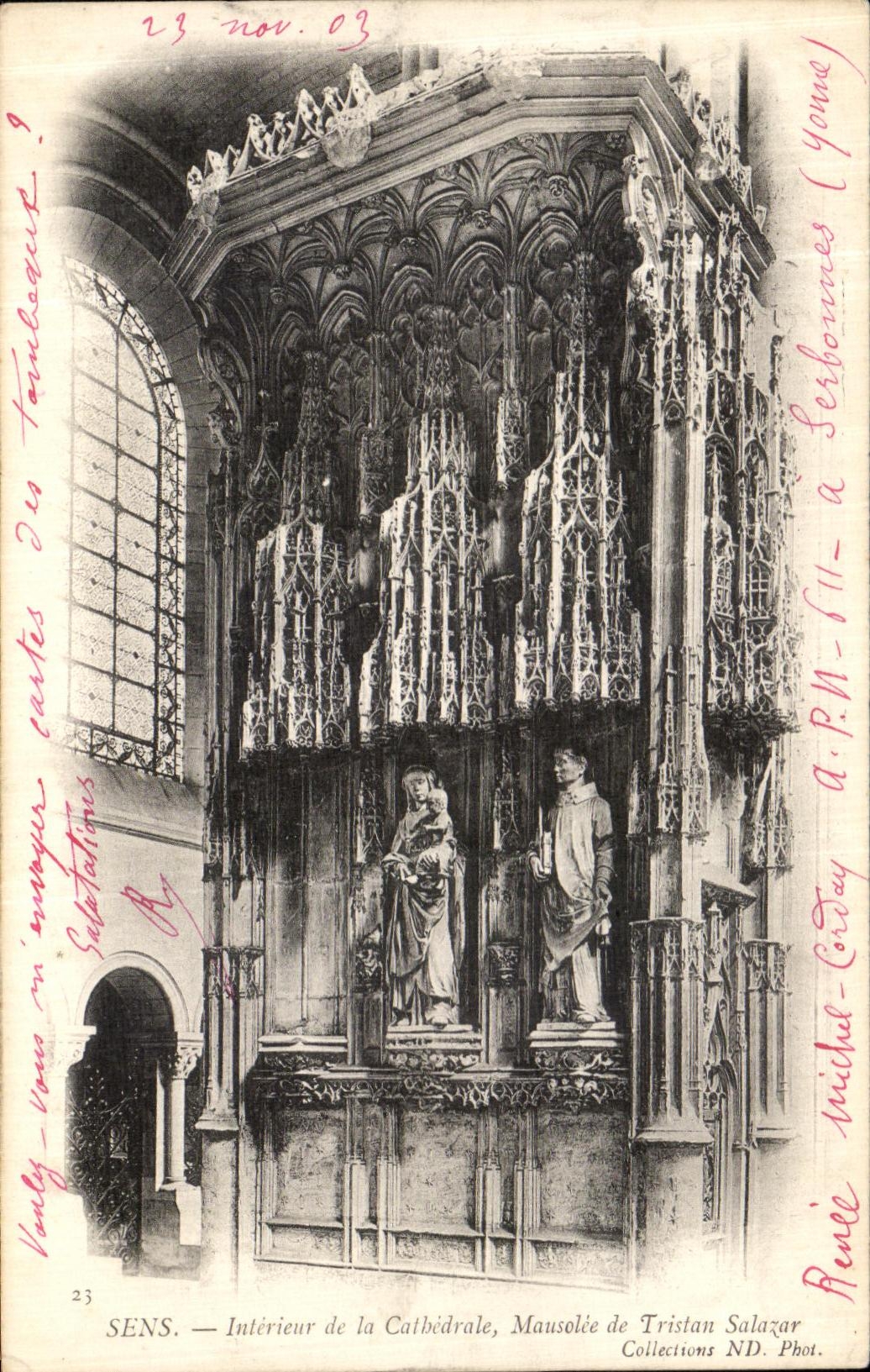 CPA Sens Interieur de la Cathderale Mausolee de Tristan Salazar