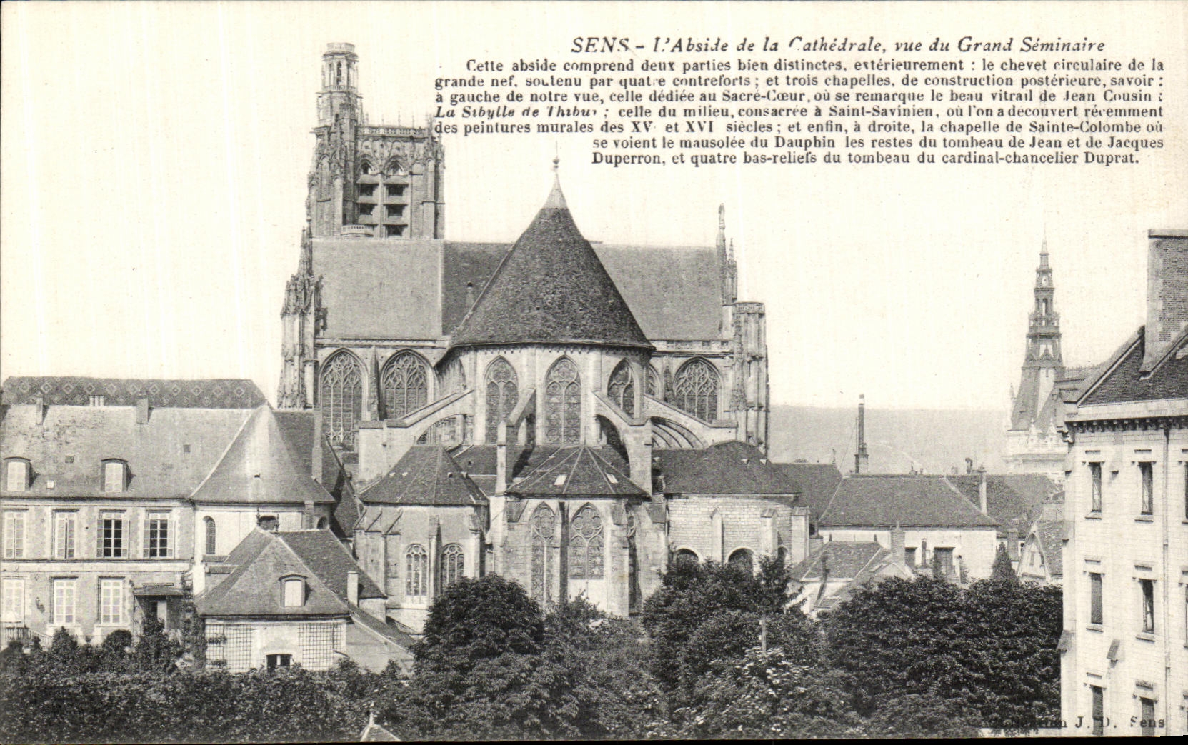 CPA Sens L abside de la cathedrale vue du grand seminaire