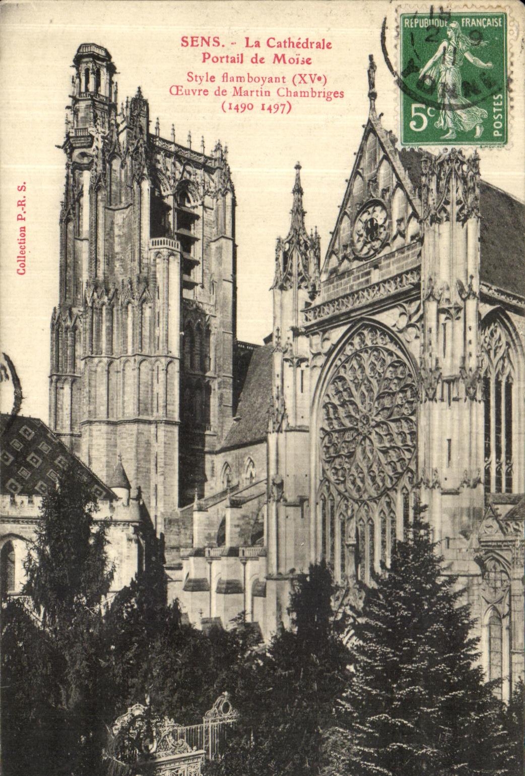 CPA Sens LA Cathidrale Portail de Moise