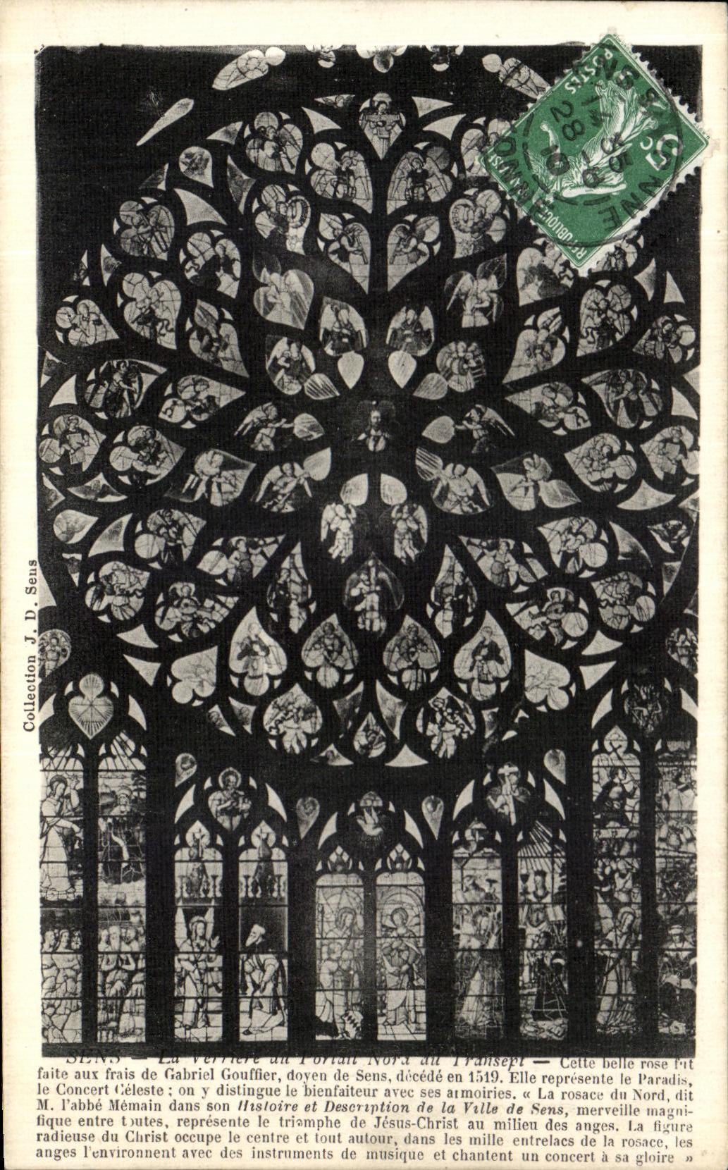 CPA Sens La verriere du portail nord du transept