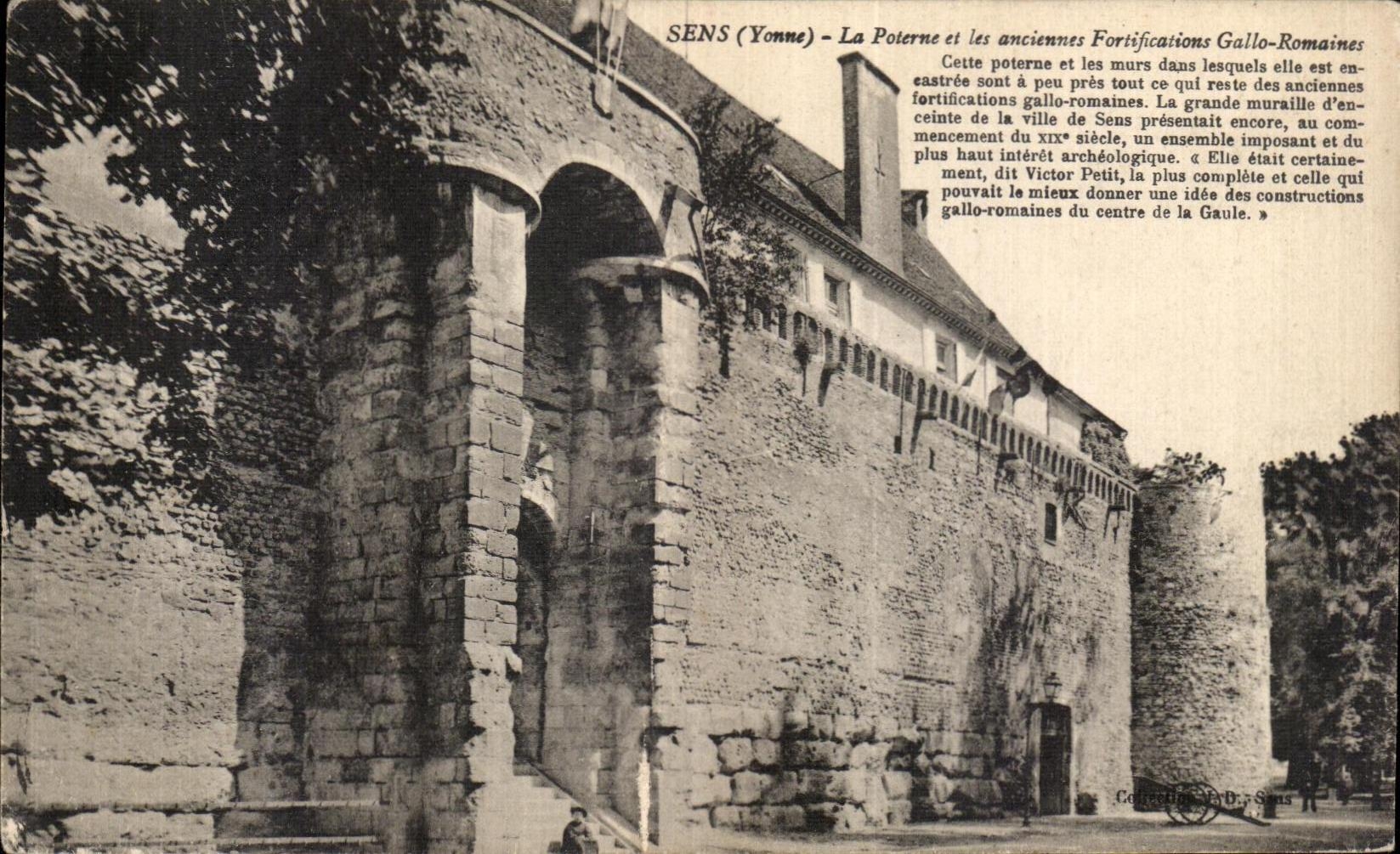 CPA Sens La poterne et les anciennes fortifications gallo romaines