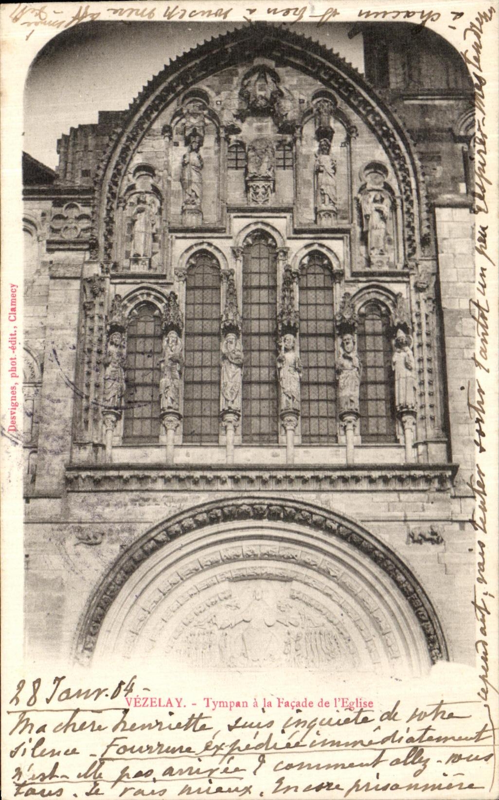 CPA Vezelay Tympan la Facade de l Eglise 