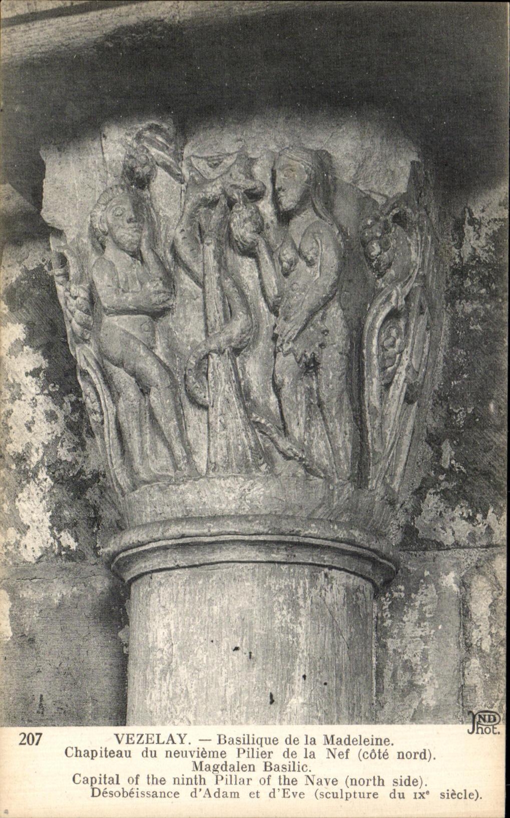 CPA Vezelay Eglise de la Madeleine Chapiteau du Neuvieme Pilier de la Nef 