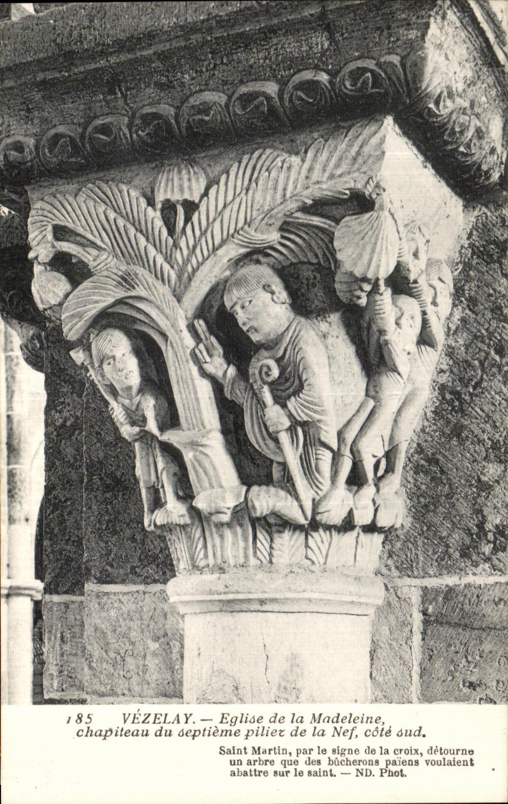 CPA Vezelay Eglise de la Madeleine Chapiteau du deuxieme Pilier Saint Martin